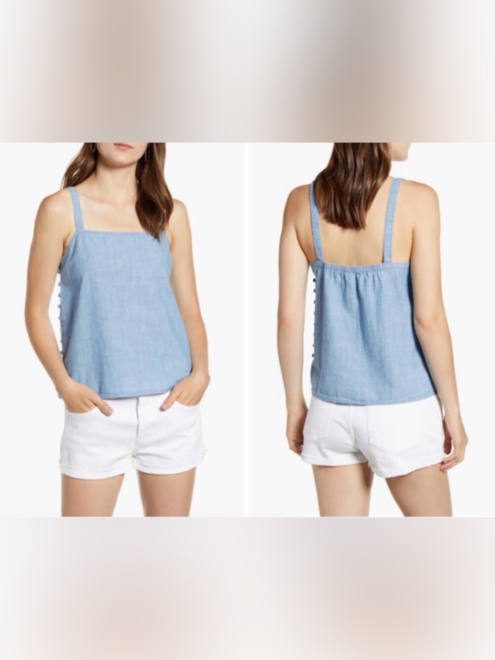 Madewell Side Button Chambray Top